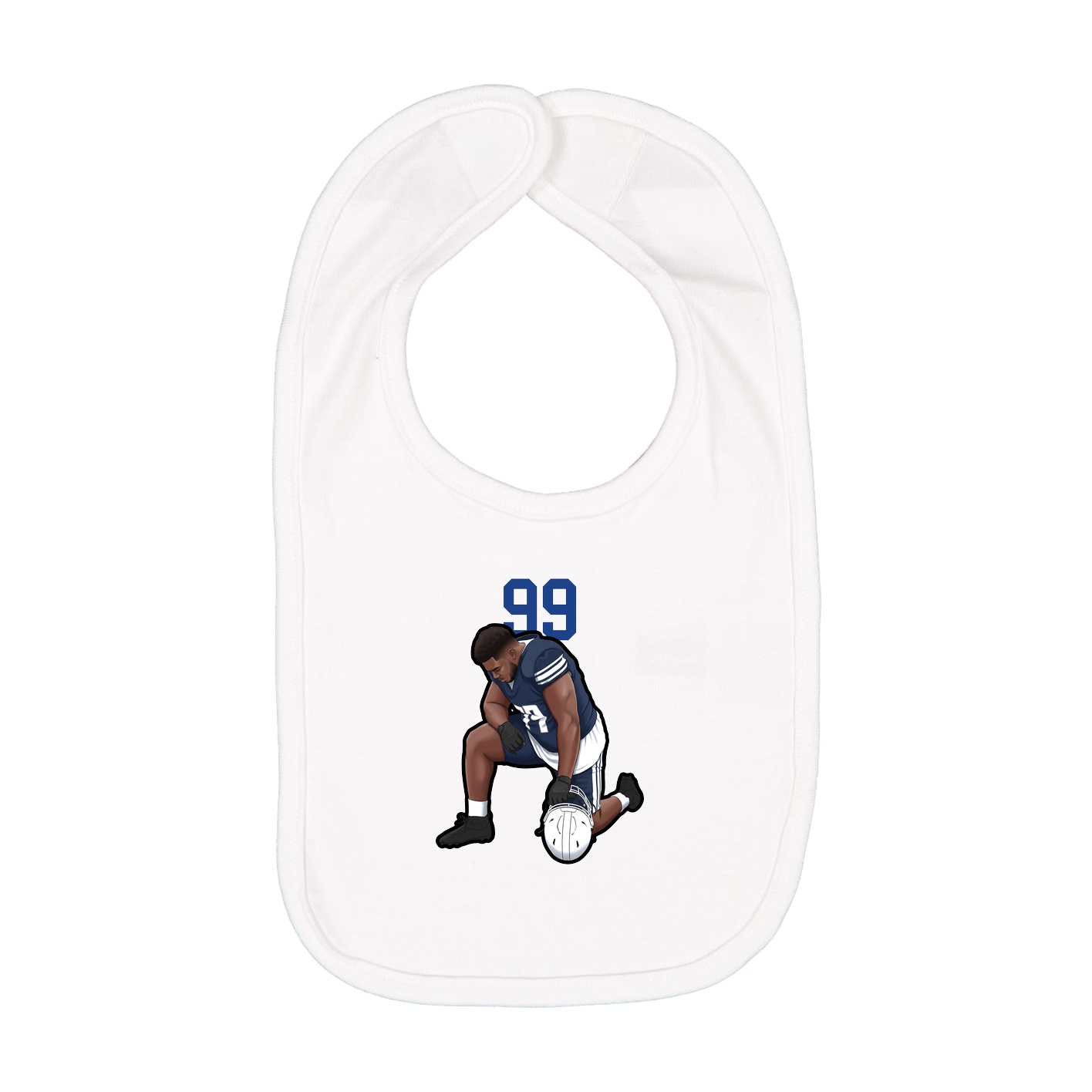 Infant Bib — Number Top in White