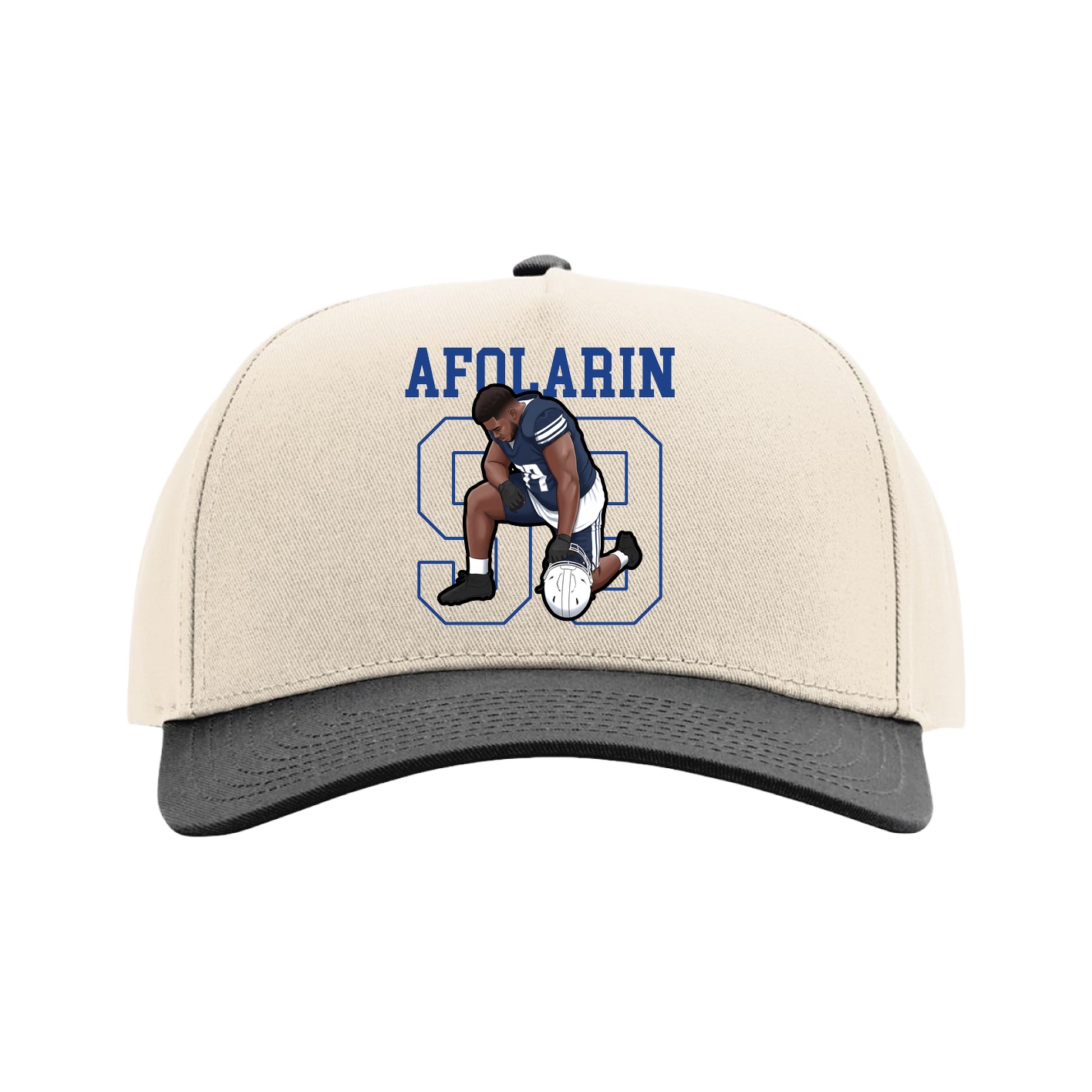 Full Fabric Five-Panel Champ Cap — Shirsey in Cream/Black