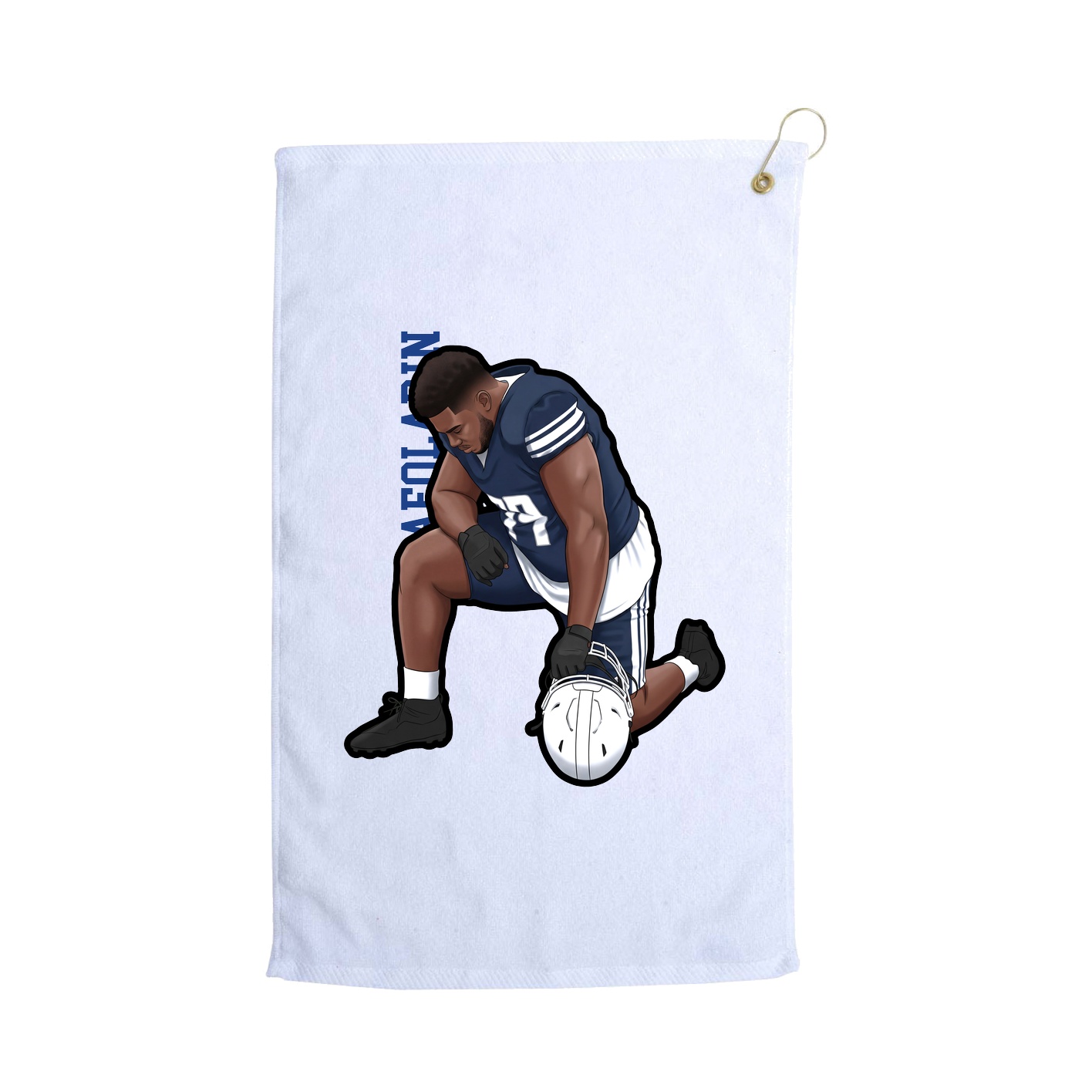 Golf Towel — Name Vertical in White