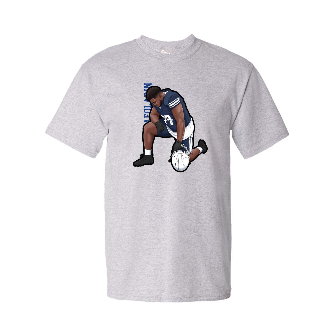 Youth Tee — Name Vertical in Grey
