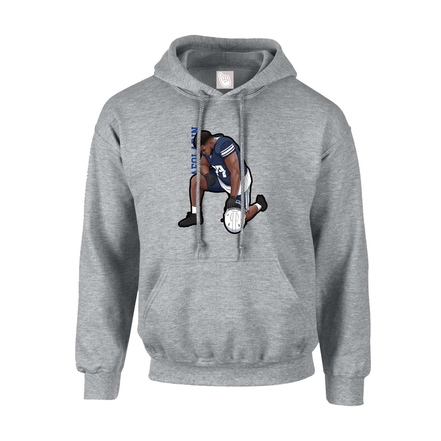 Hoodie — Name Vertical in Grey