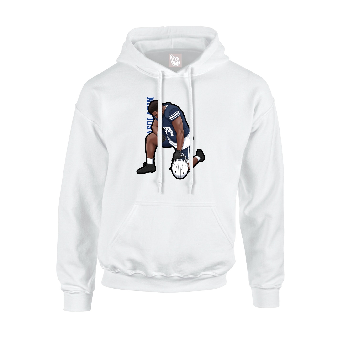 Youth Hoodie — Name Vertical in White