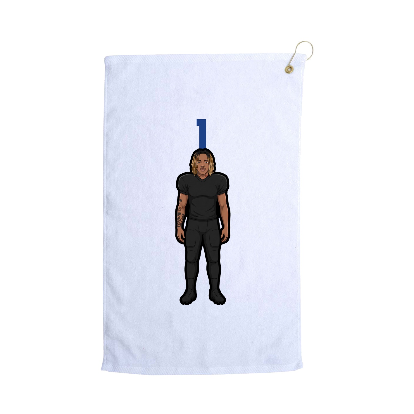 Golf Towel — Number Top in White