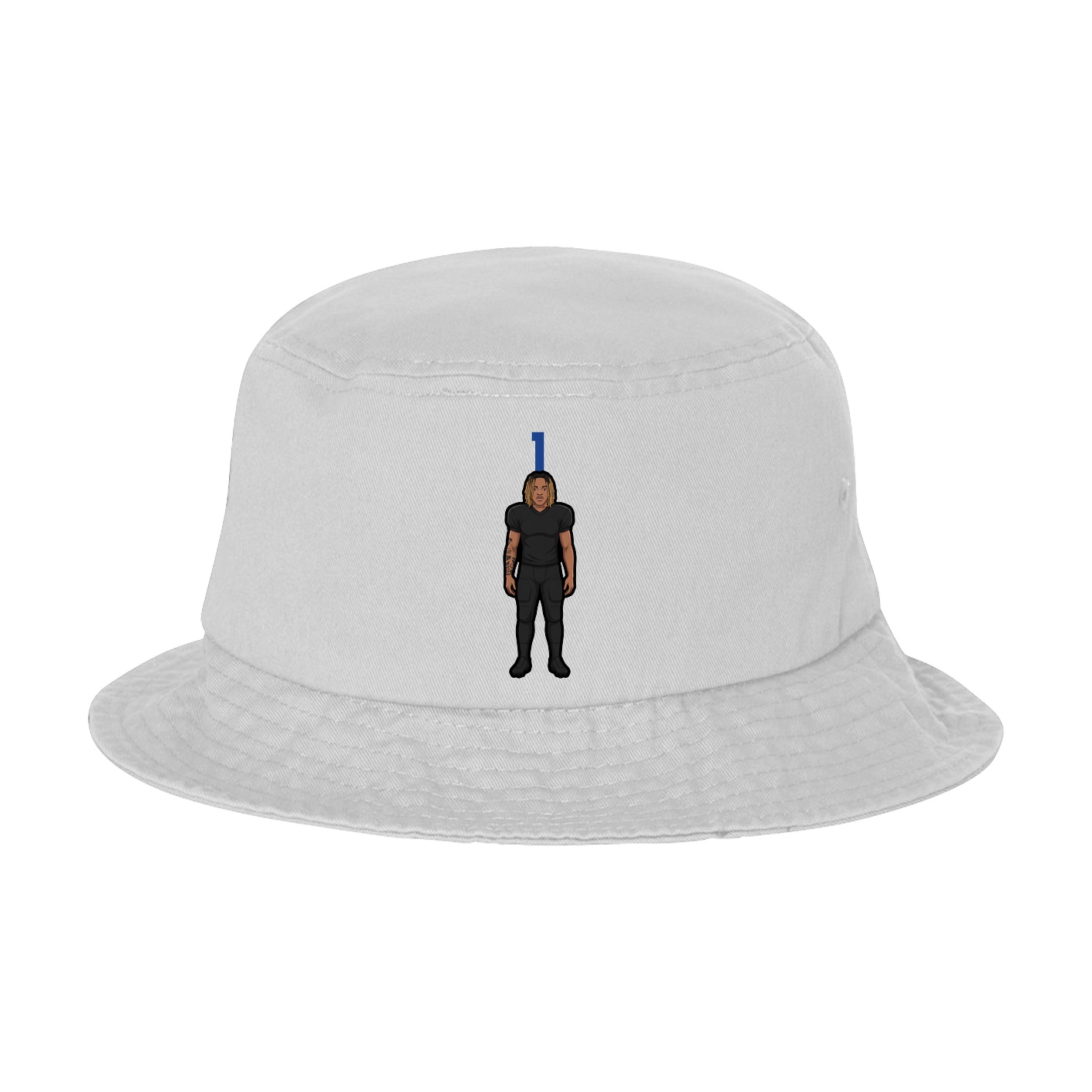 Bucket Cap — Number Top in White