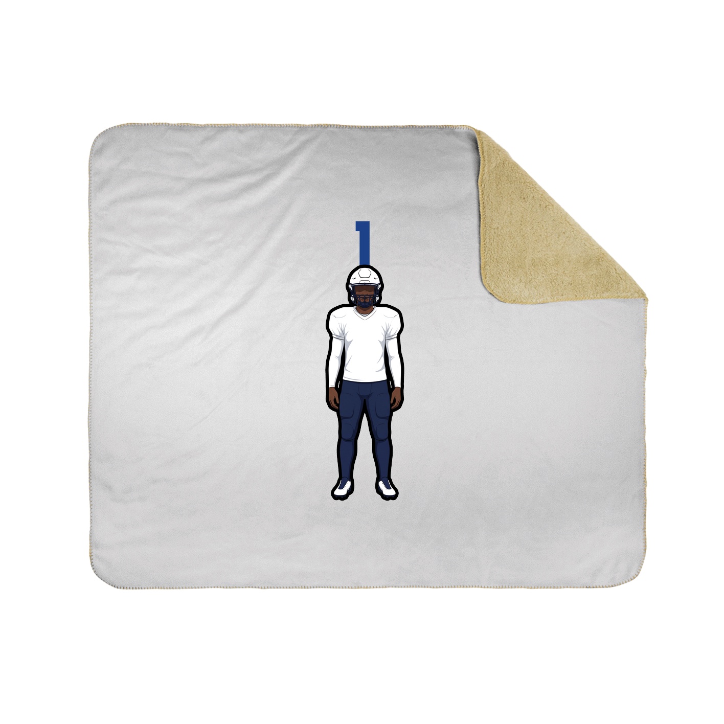 Throw Blanket — Number Top in White
