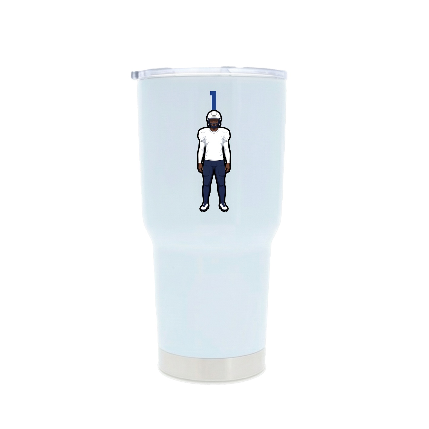 30oz Stainless Steel Tumbler — Number Top in White