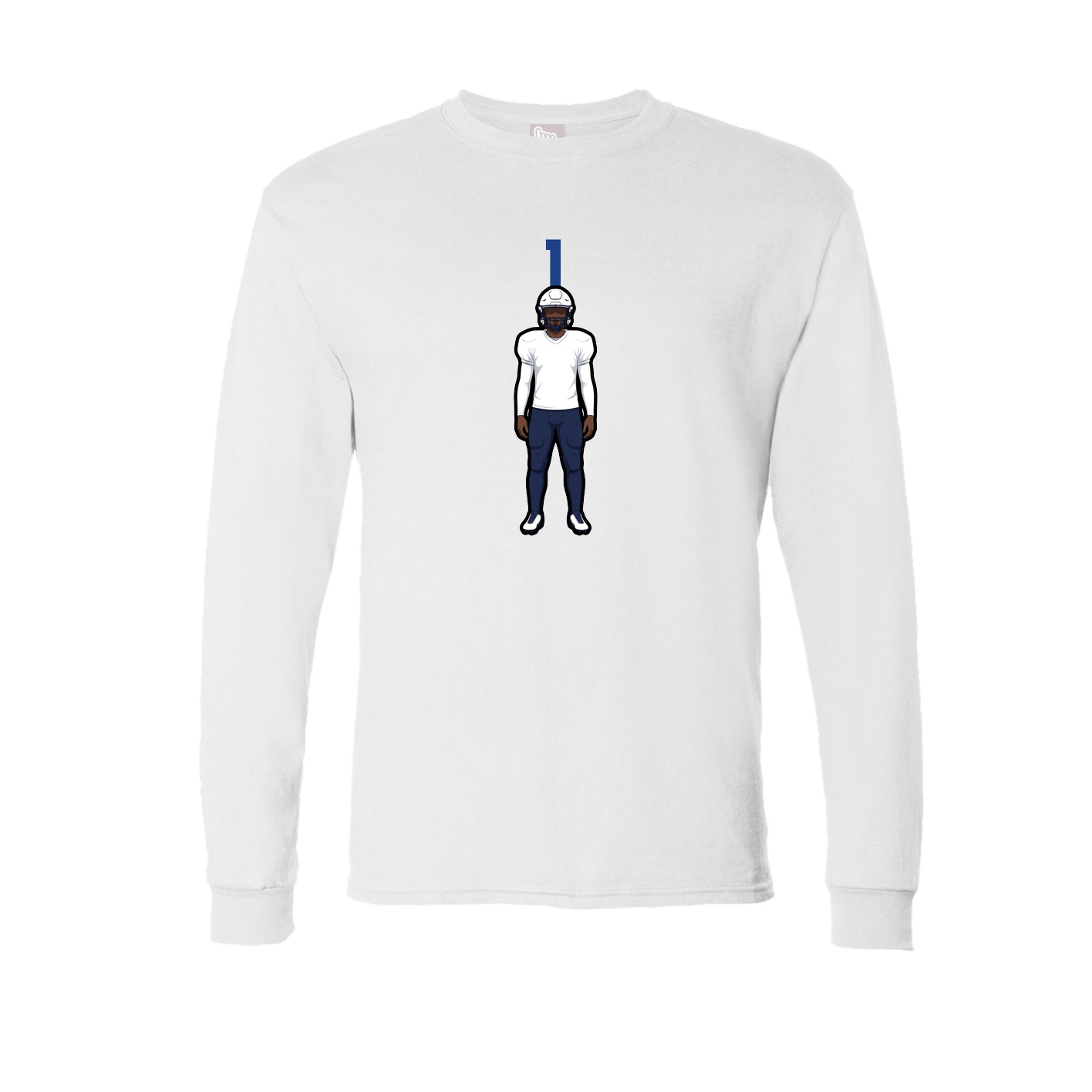 Long Sleeve Tee — Number Top in White