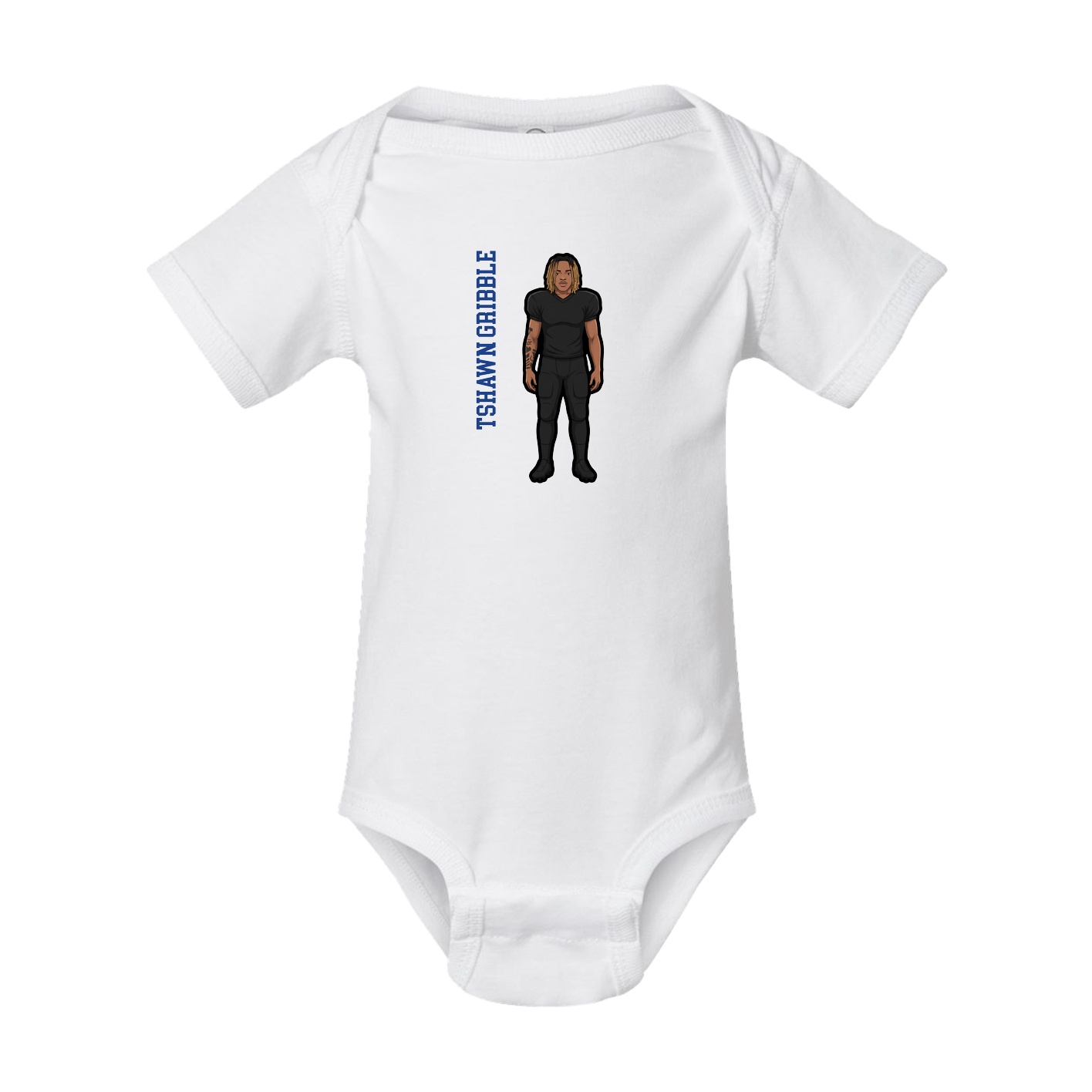 Baby Onesie — Name Vertical in White