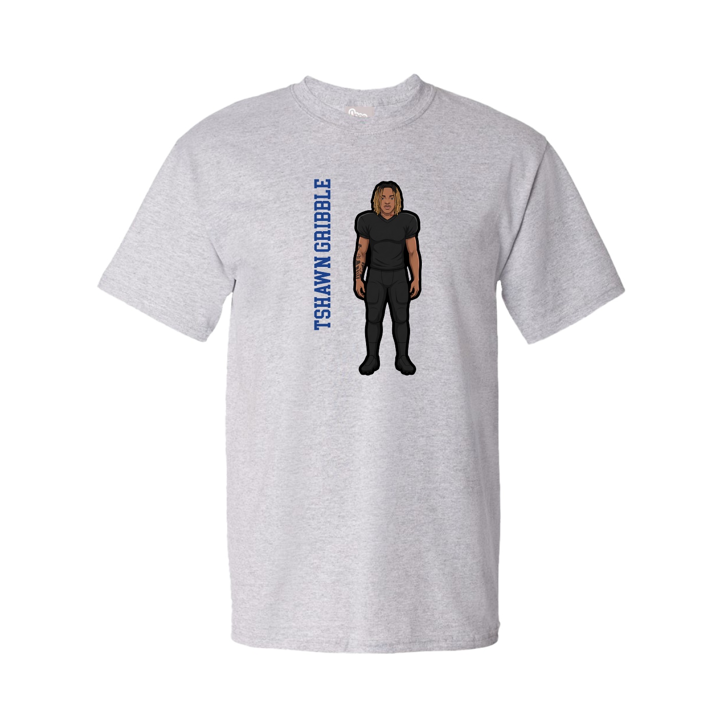 Tee — Name Vertical in Grey