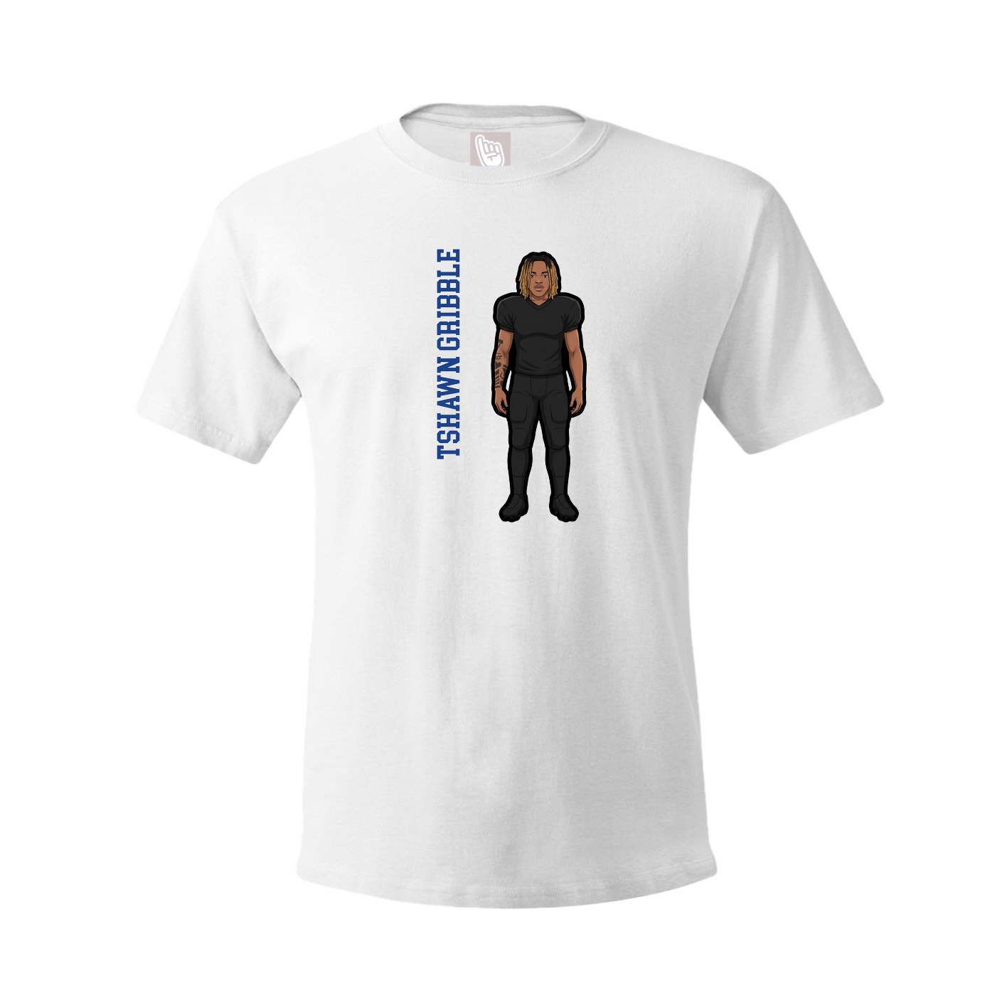 Youth Tee — Name Vertical in White