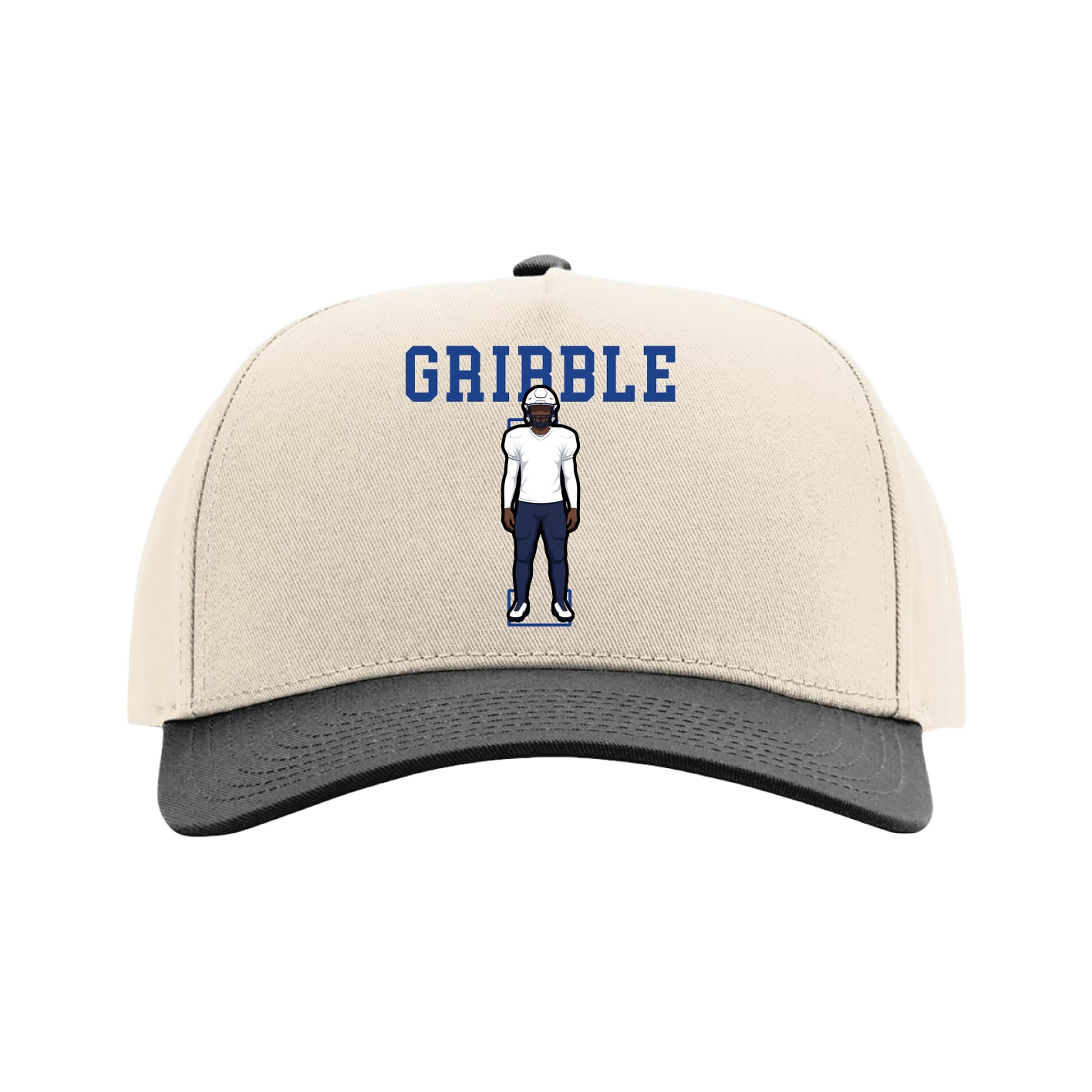 Full Fabric Five-Panel Champ Cap — Shirsey in Cream/Black