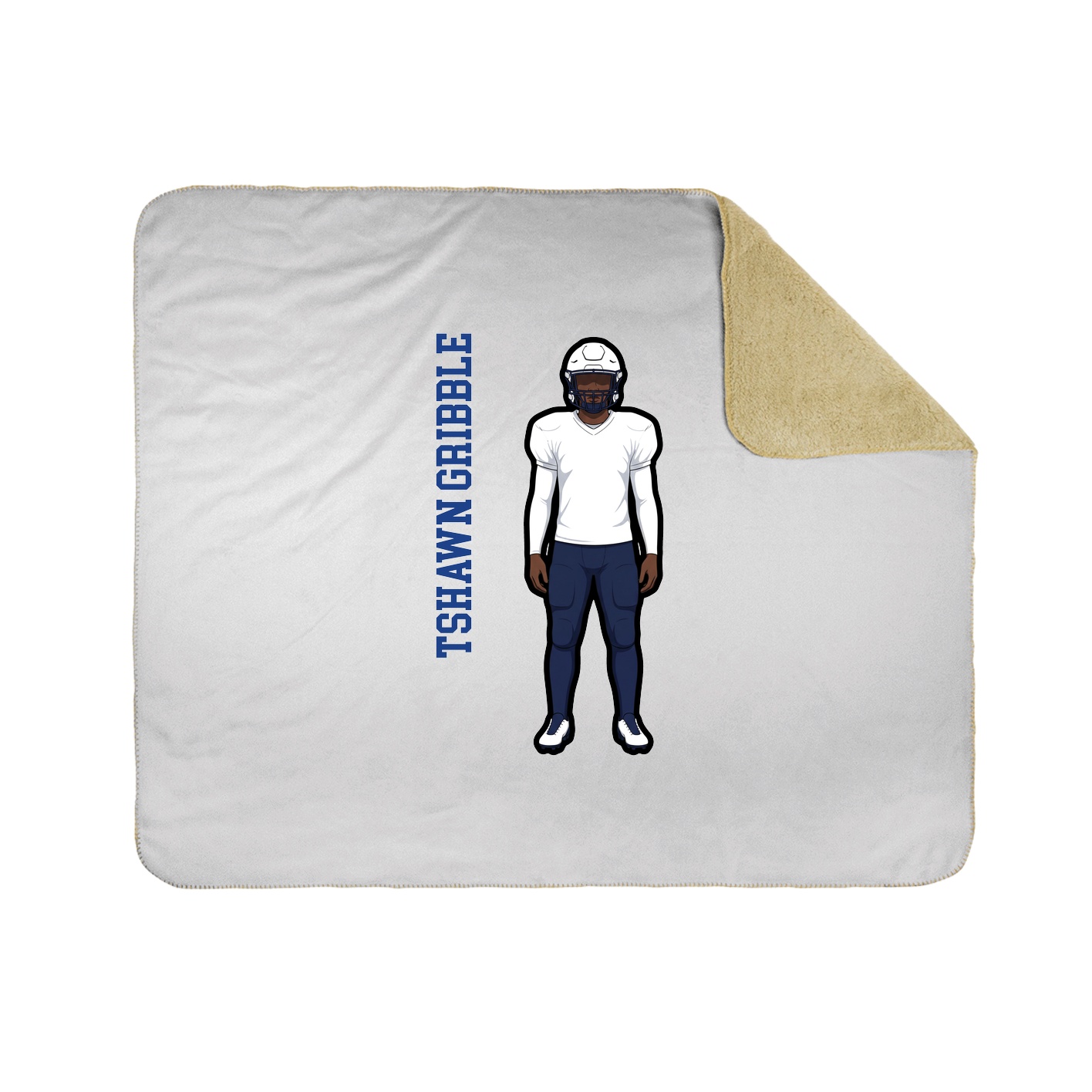 Throw Blanket — Name Vertical in White