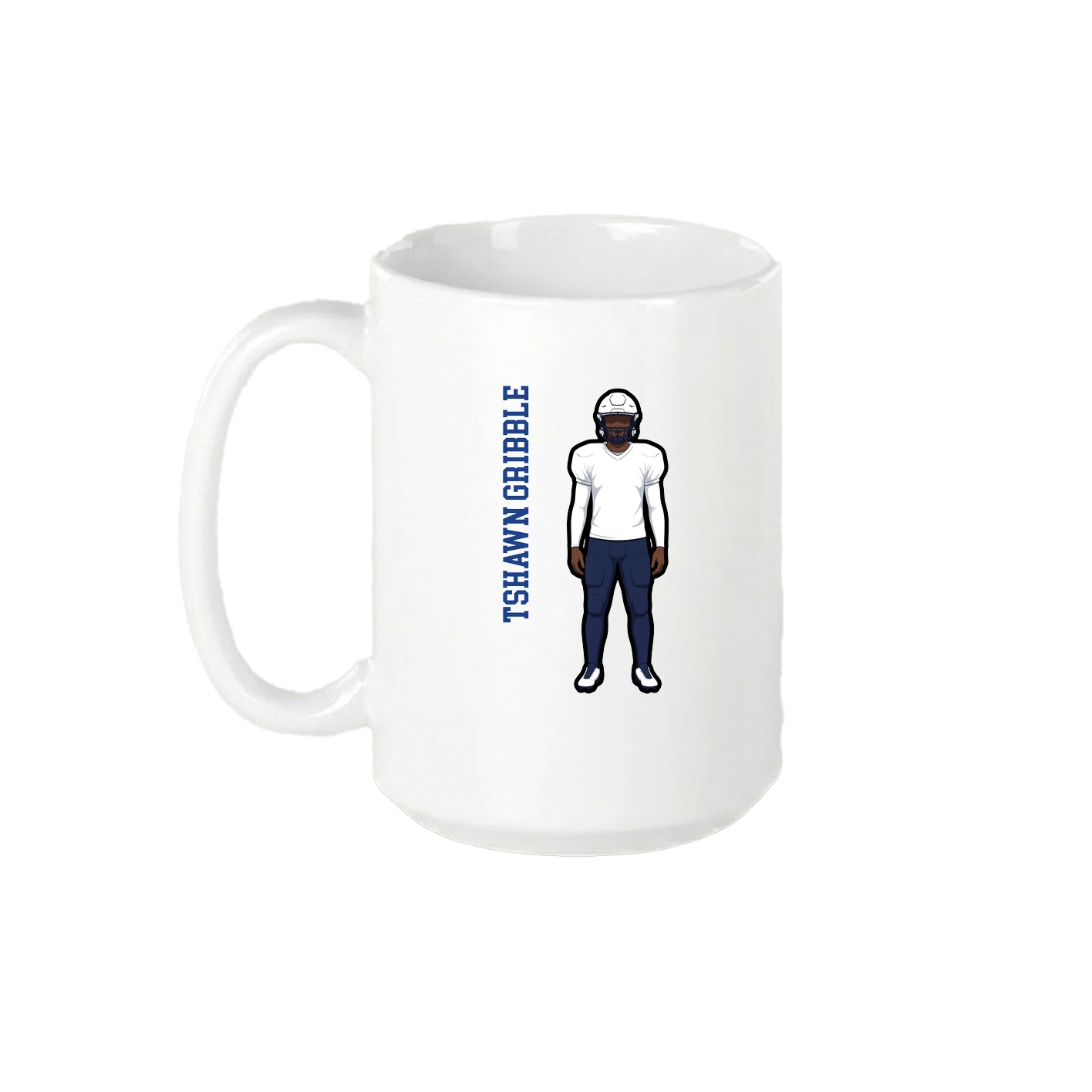 15oz Coffee Mug — Name Vertical in White