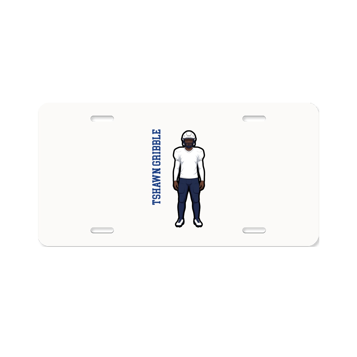 License Plate — Name Vertical in Classic