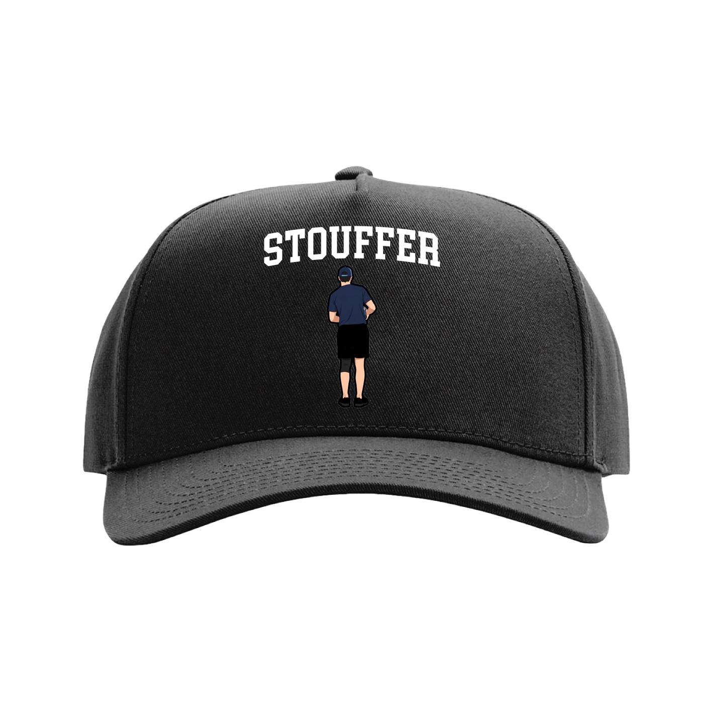 Full Fabric Five-Panel Champ Cap — Shirsey in Black