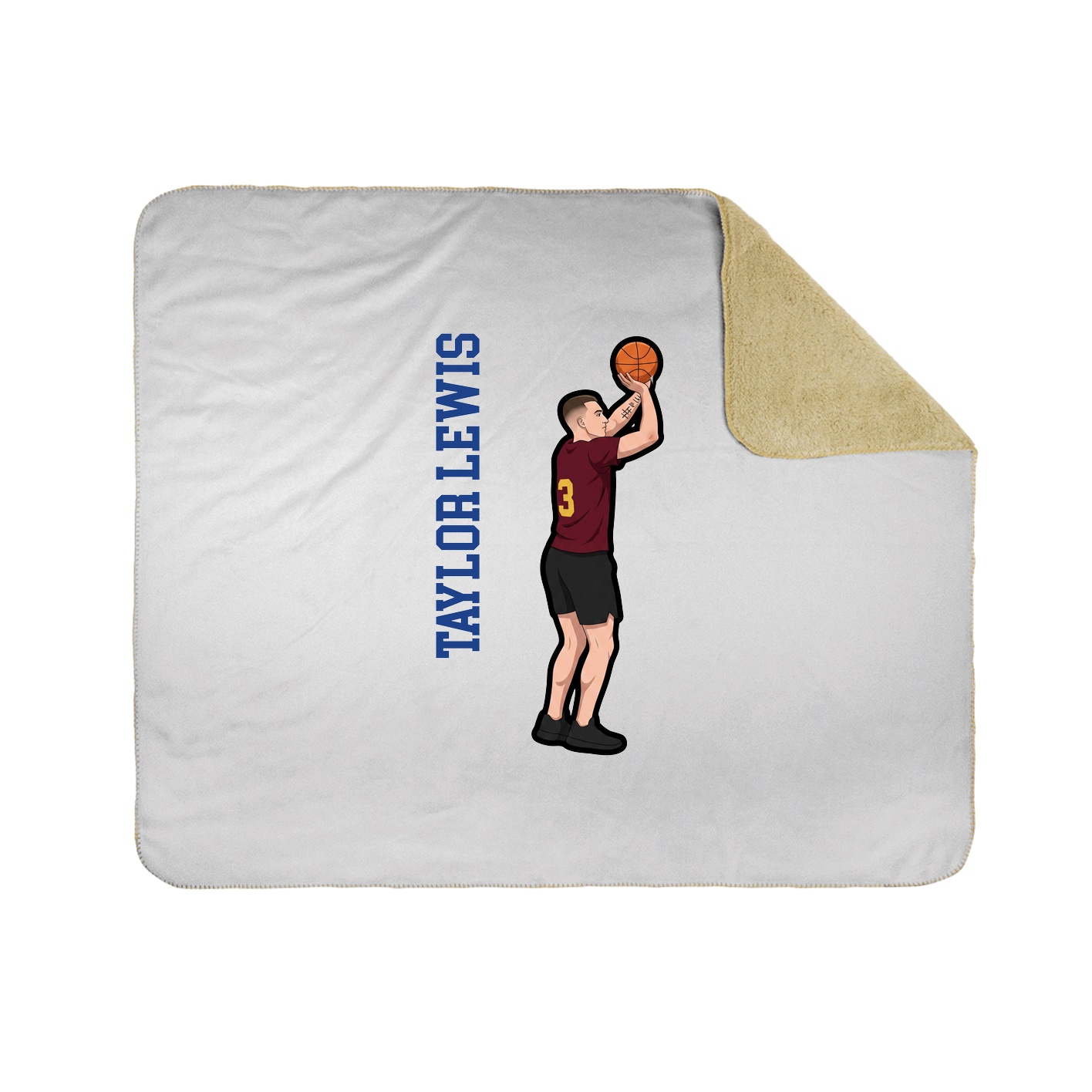 Throw Blanket — Name Vertical in White