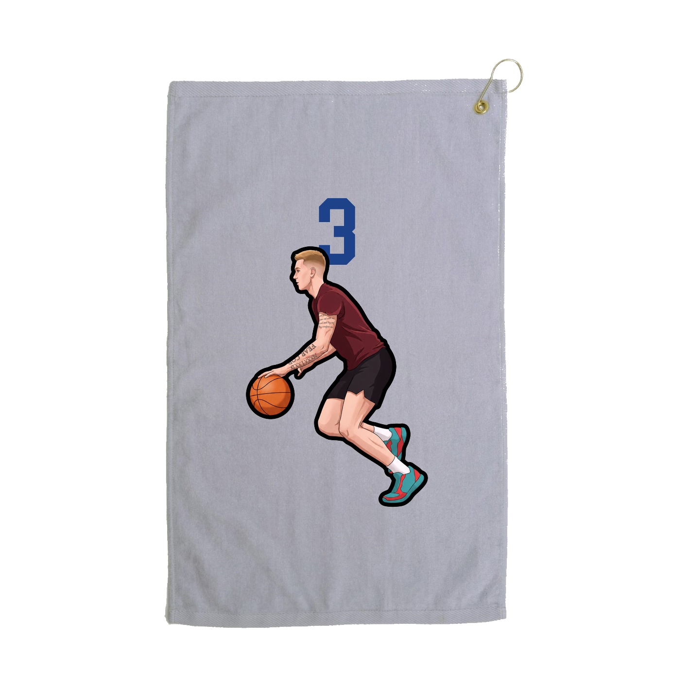 Golf Towel — Number Top in Grey