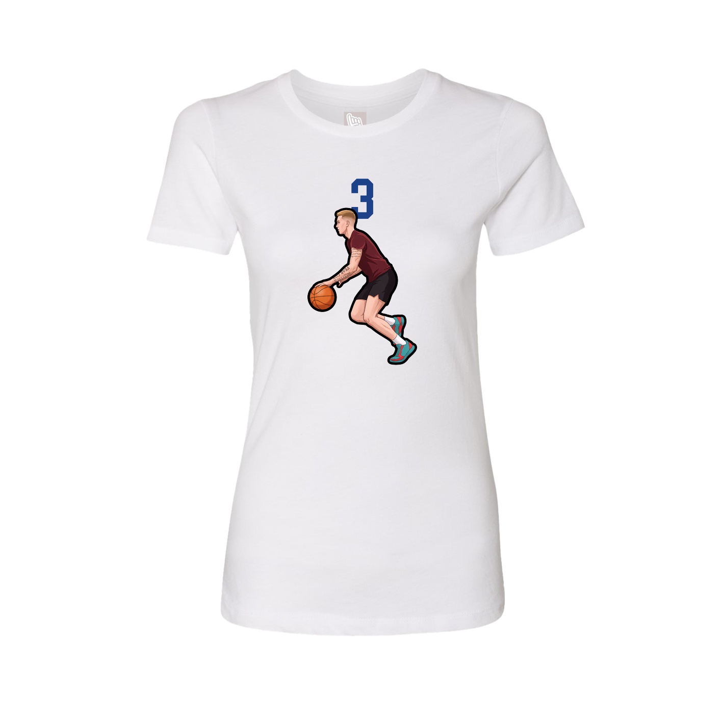 Fitted Women's Tee — Number Top in White
