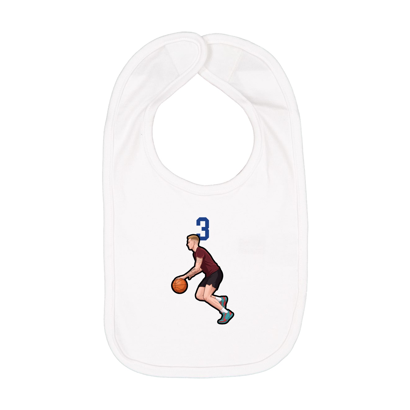 Infant Bib — Number Top in White