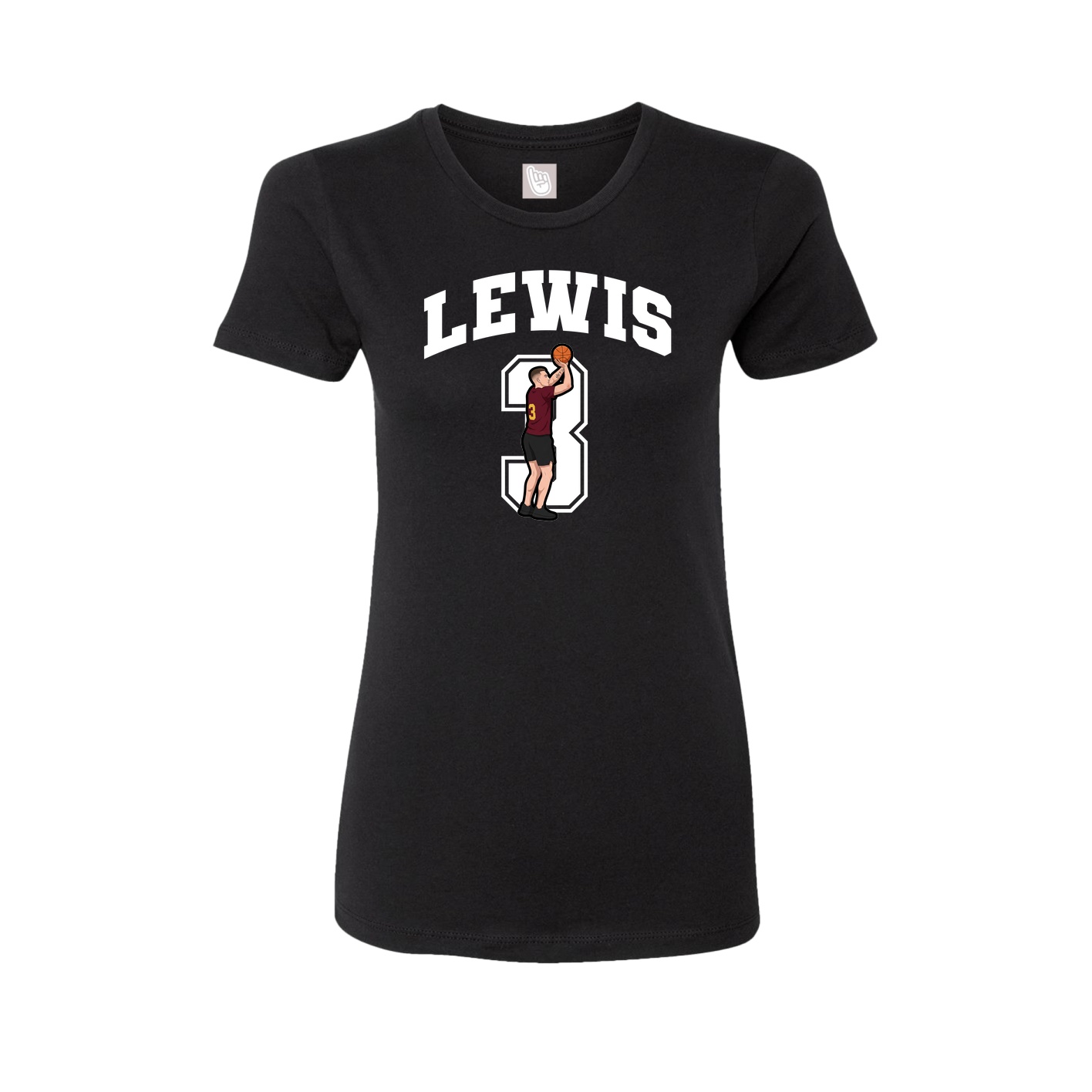 Fitted Women's Tee — Number in Black