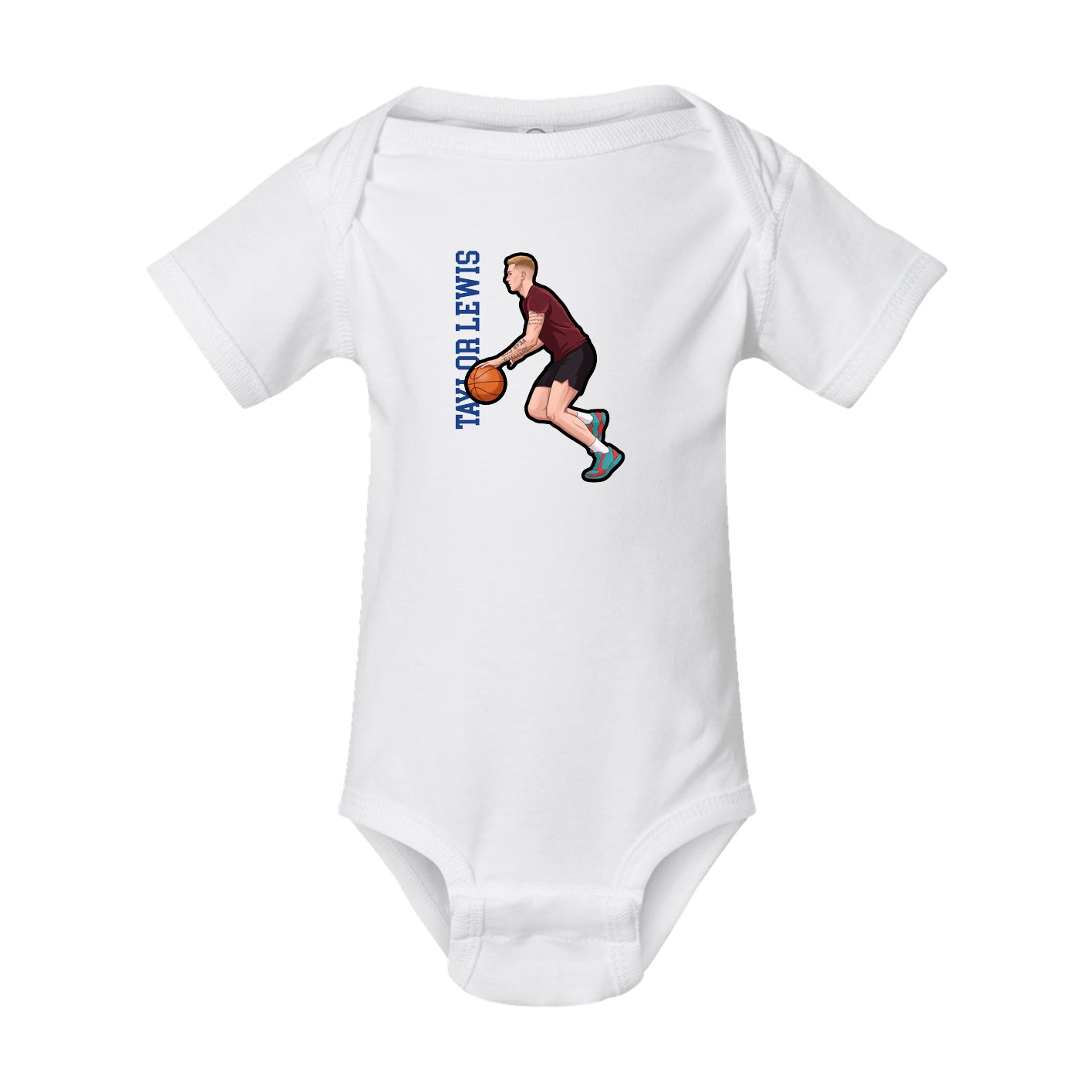 Baby Onesie — Name Vertical in White