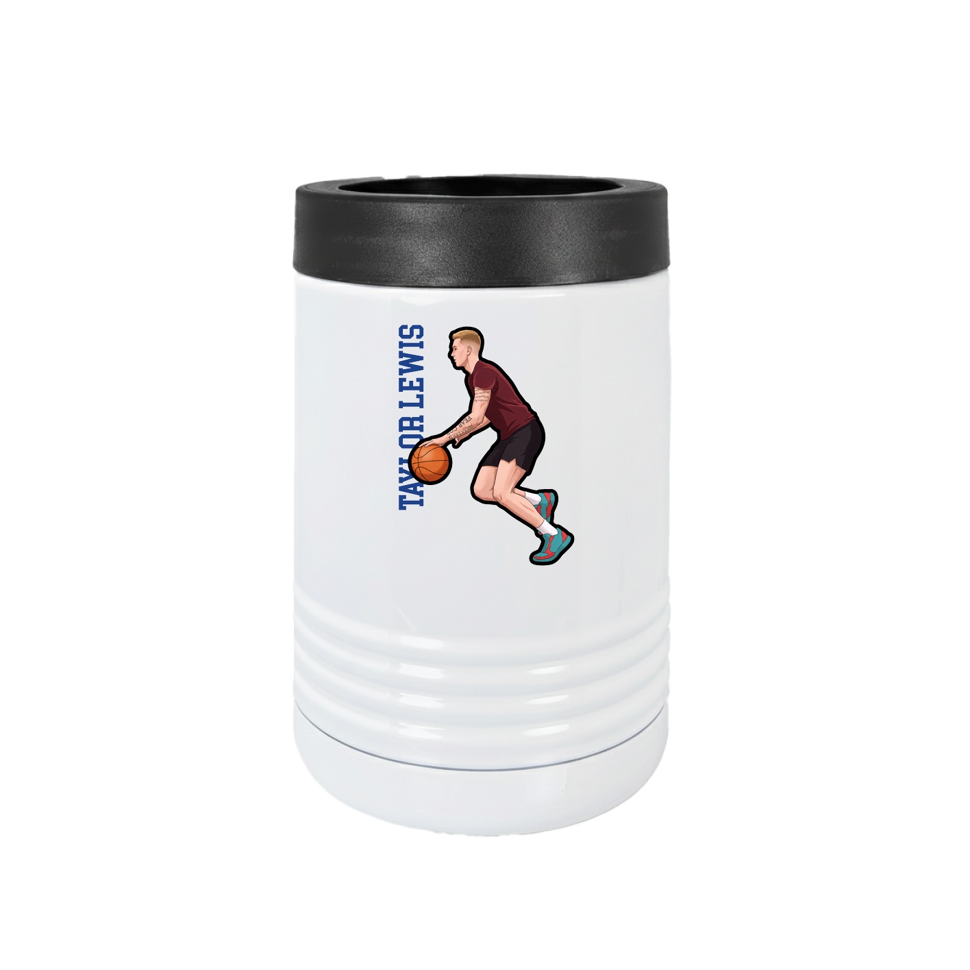 Beverage Holder — Name Vertical in White