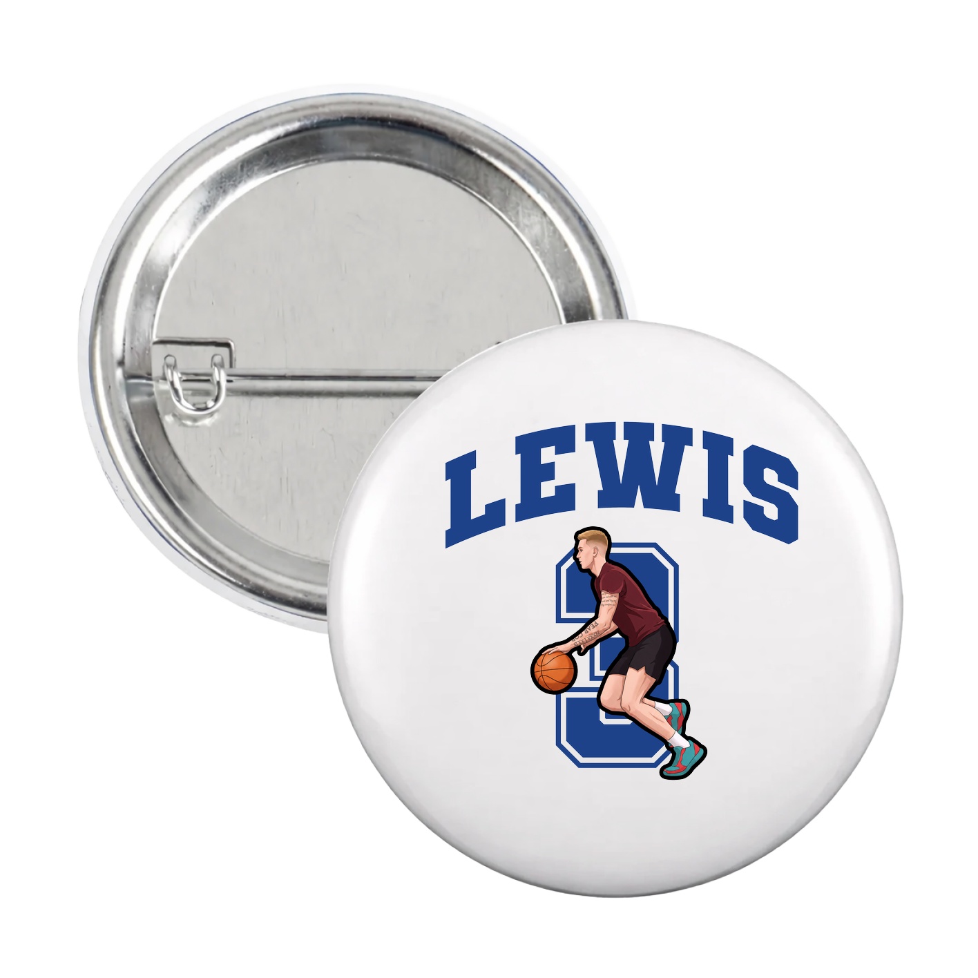 Game Day Button — Number in White