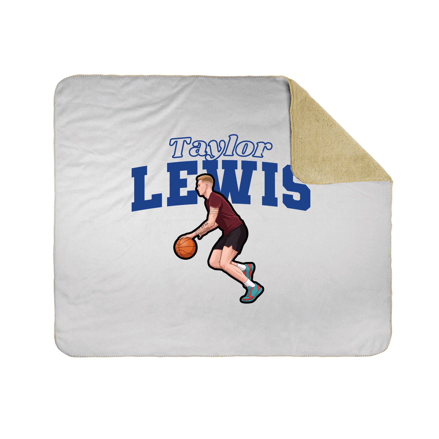Throw Blanket — Name Arch in White
