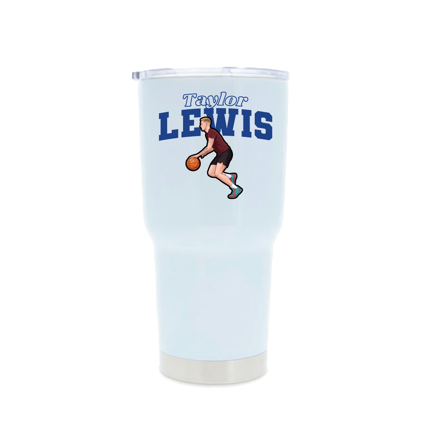30oz Stainless Steel Tumbler — Name Arch in White