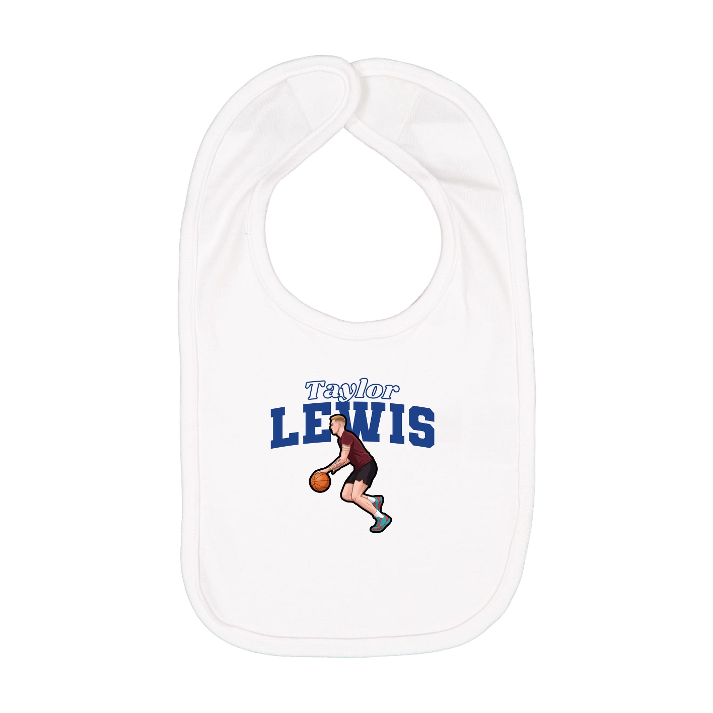 Infant Bib — Name Arch in White