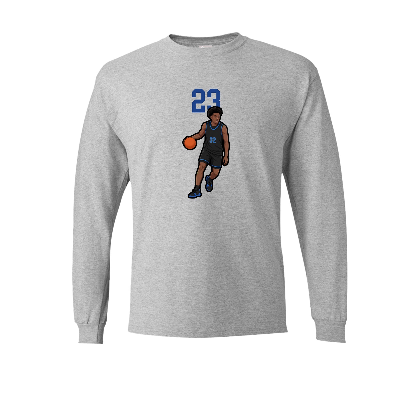Long Sleeve Tee — Number Top in Grey