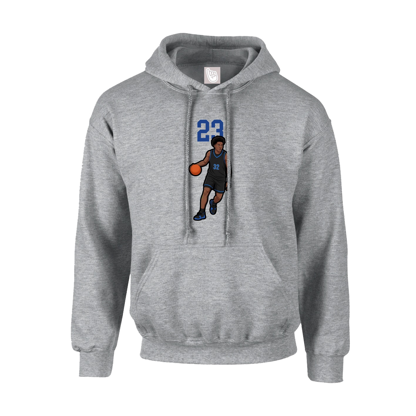 Youth Hoodie — Number Top in Grey