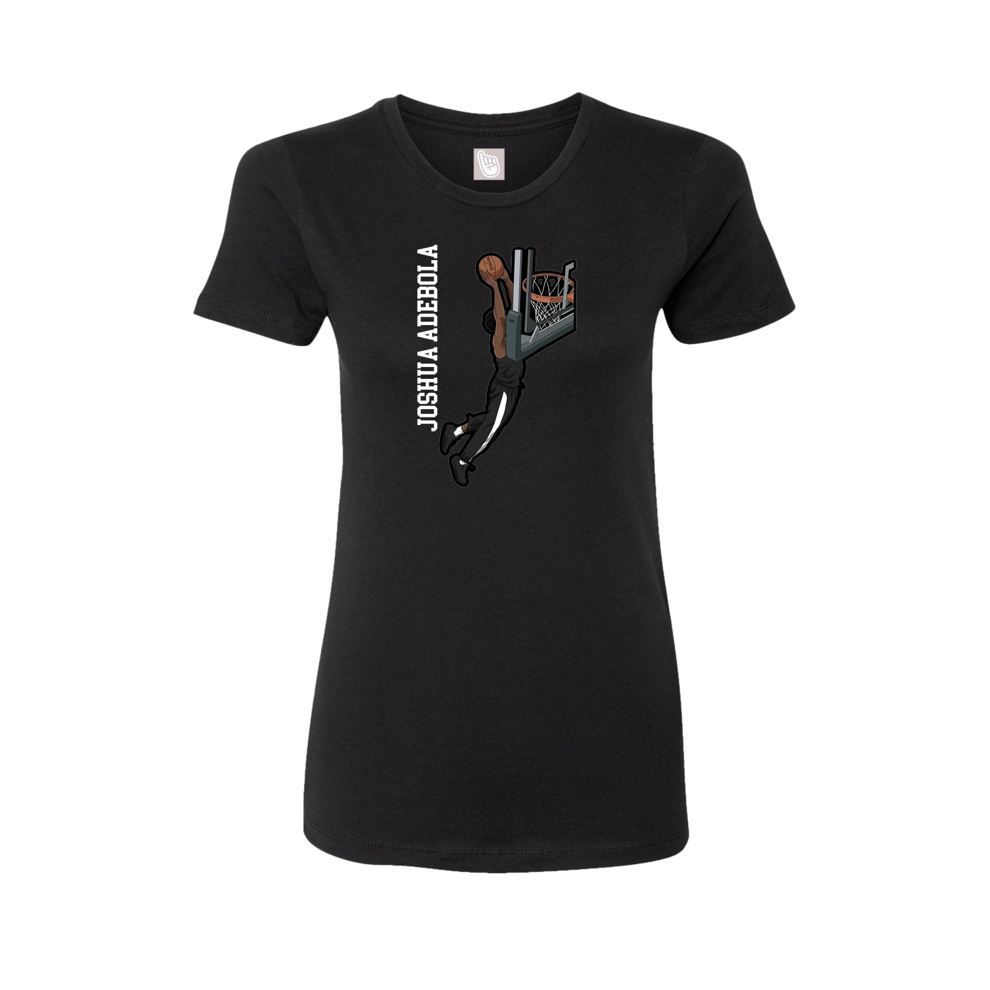Fitted Women's Tee — Name Vertical in Black