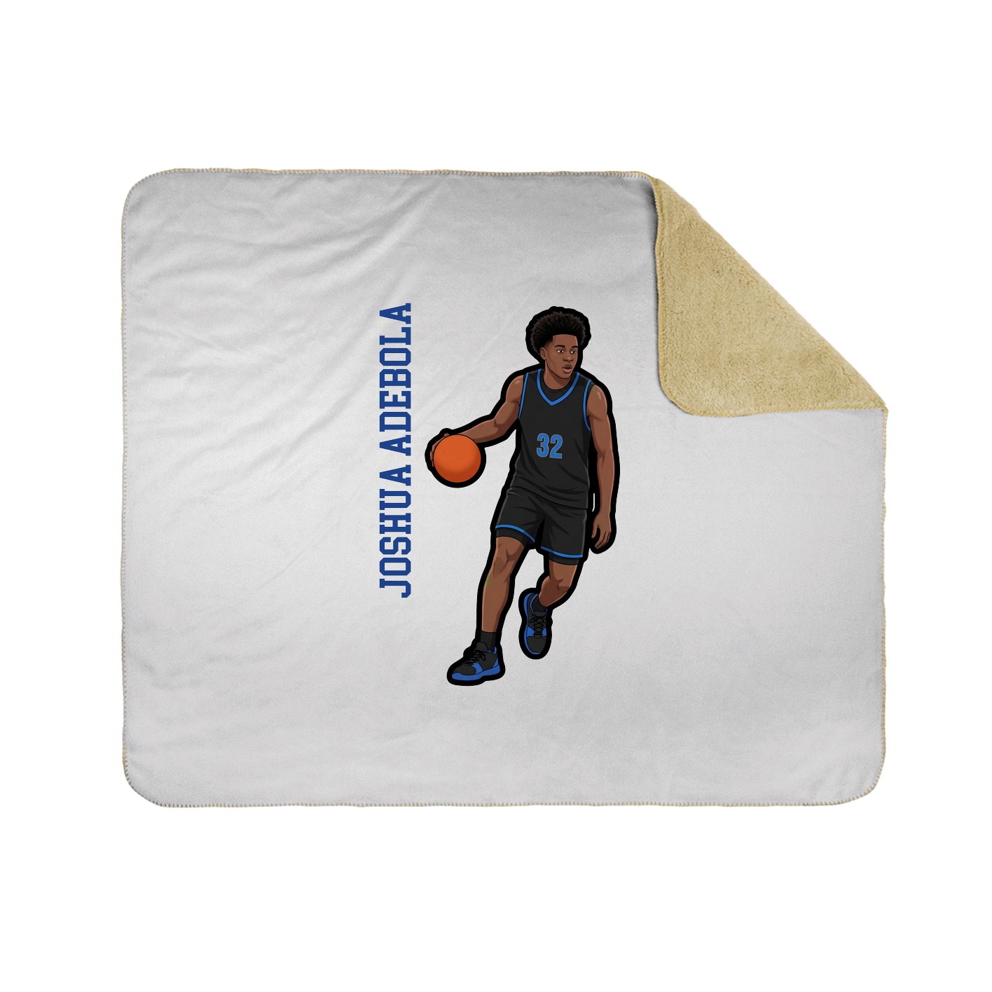 Throw Blanket — Name Vertical in White