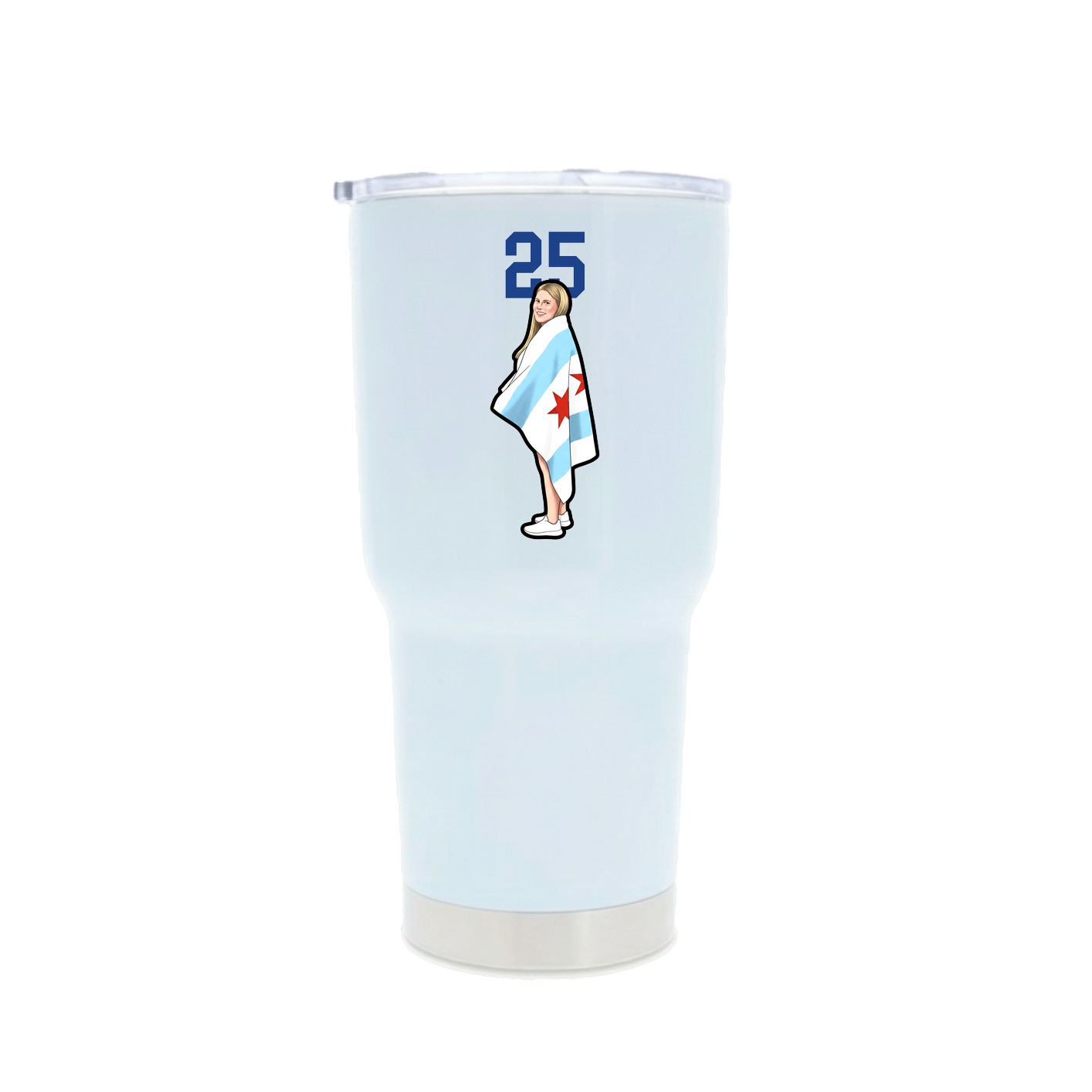 30oz Stainless Steel Tumbler — Number Top in White