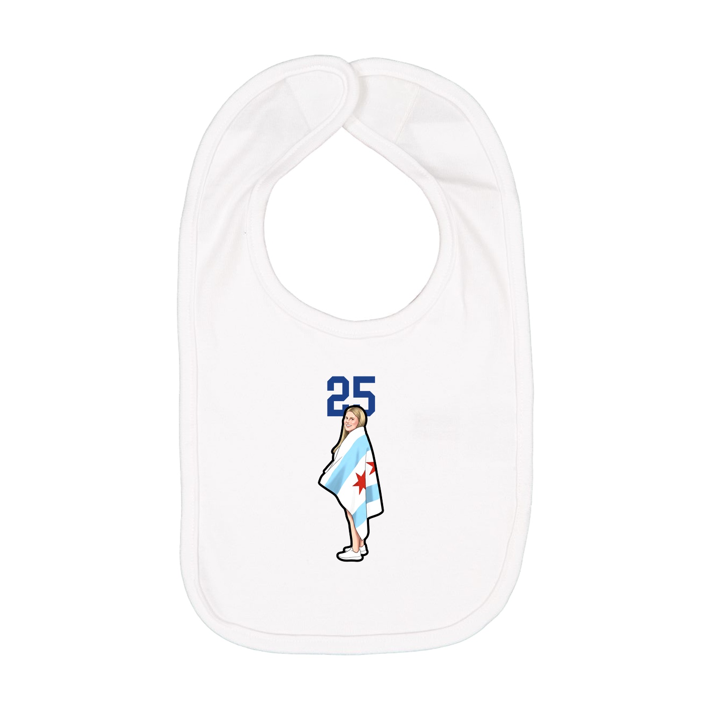 Infant Bib — Number Top in White
