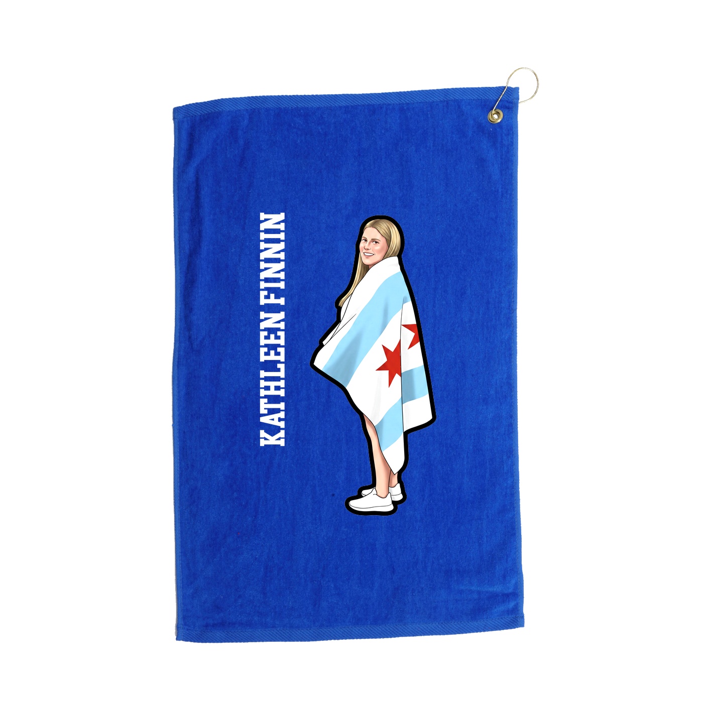 Golf Towel — Name Vertical in Royal