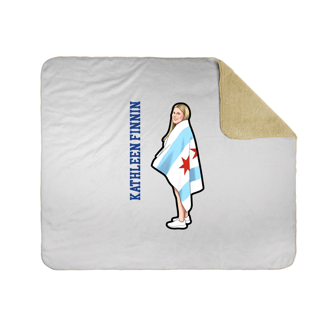 Throw Blanket — Name Vertical in White