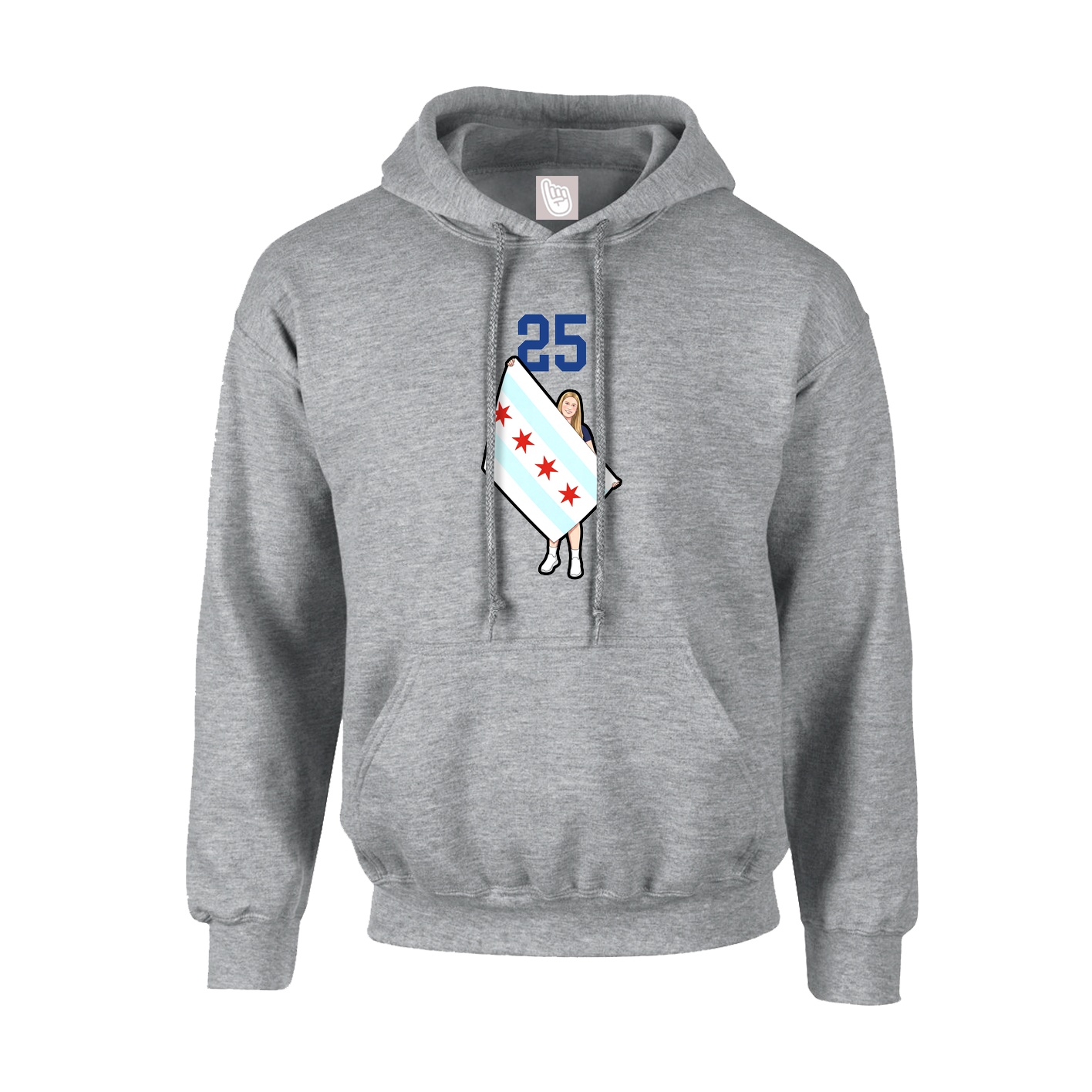 Youth Hoodie — Number Top in Grey