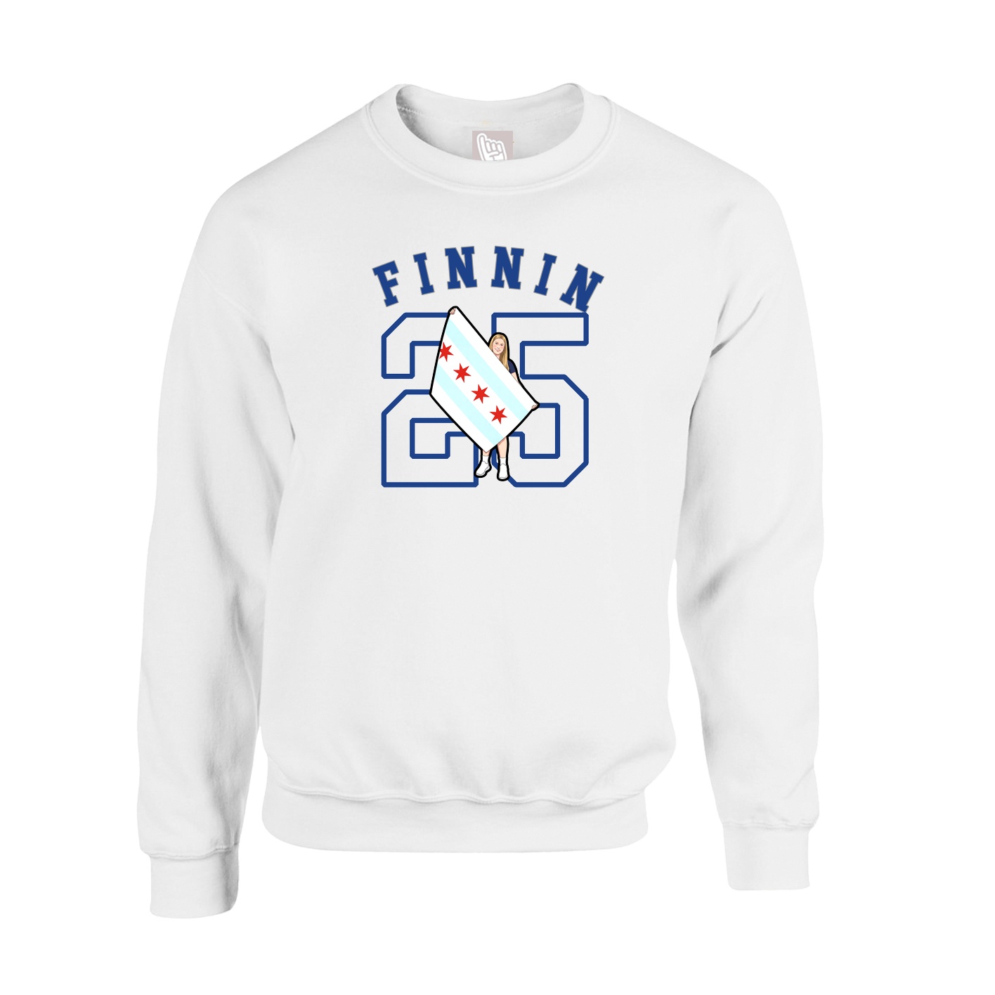 Fleece Crew — Shirsey Arch in White