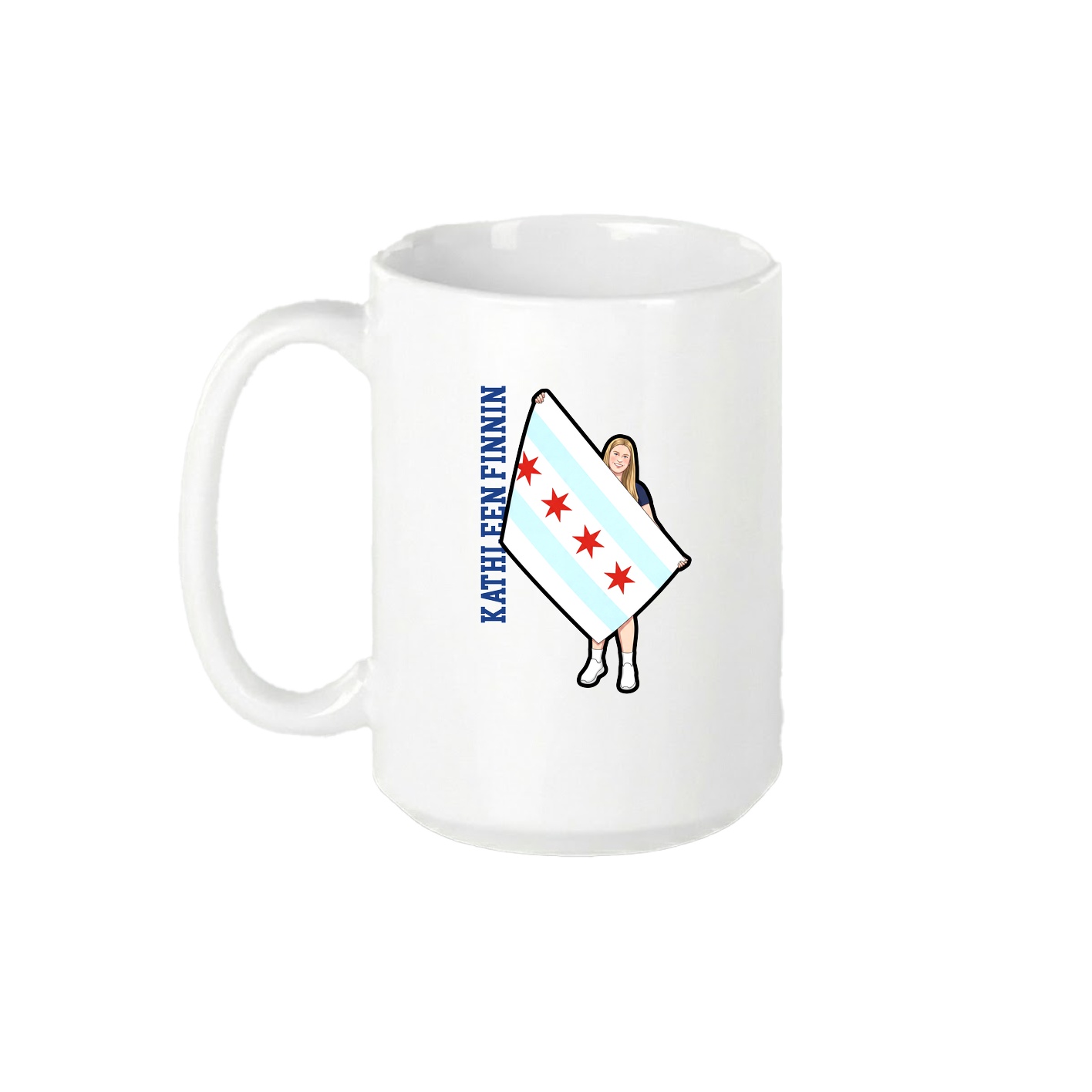15oz Coffee Mug — Name Vertical in White
