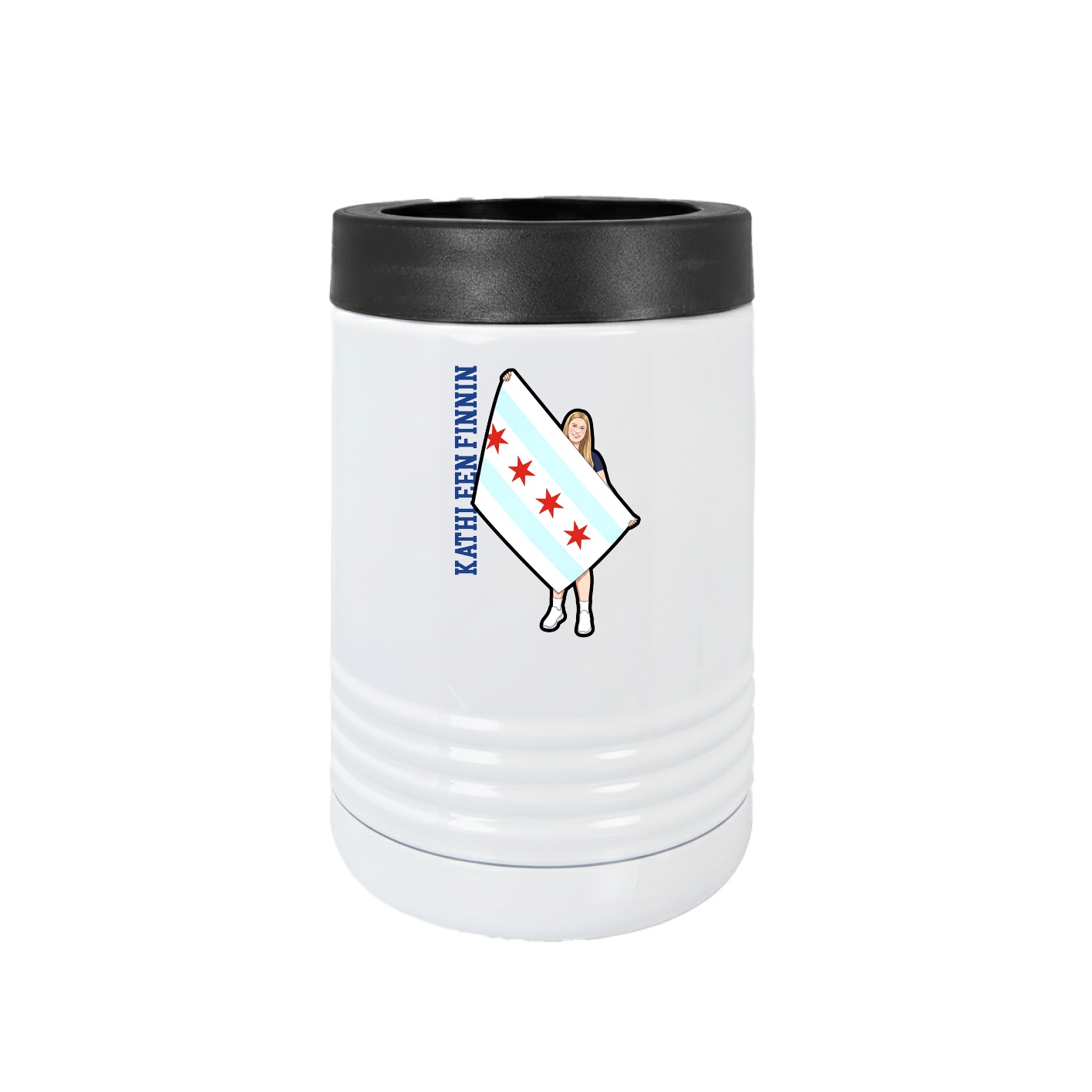 Beverage Holder — Name Vertical in White
