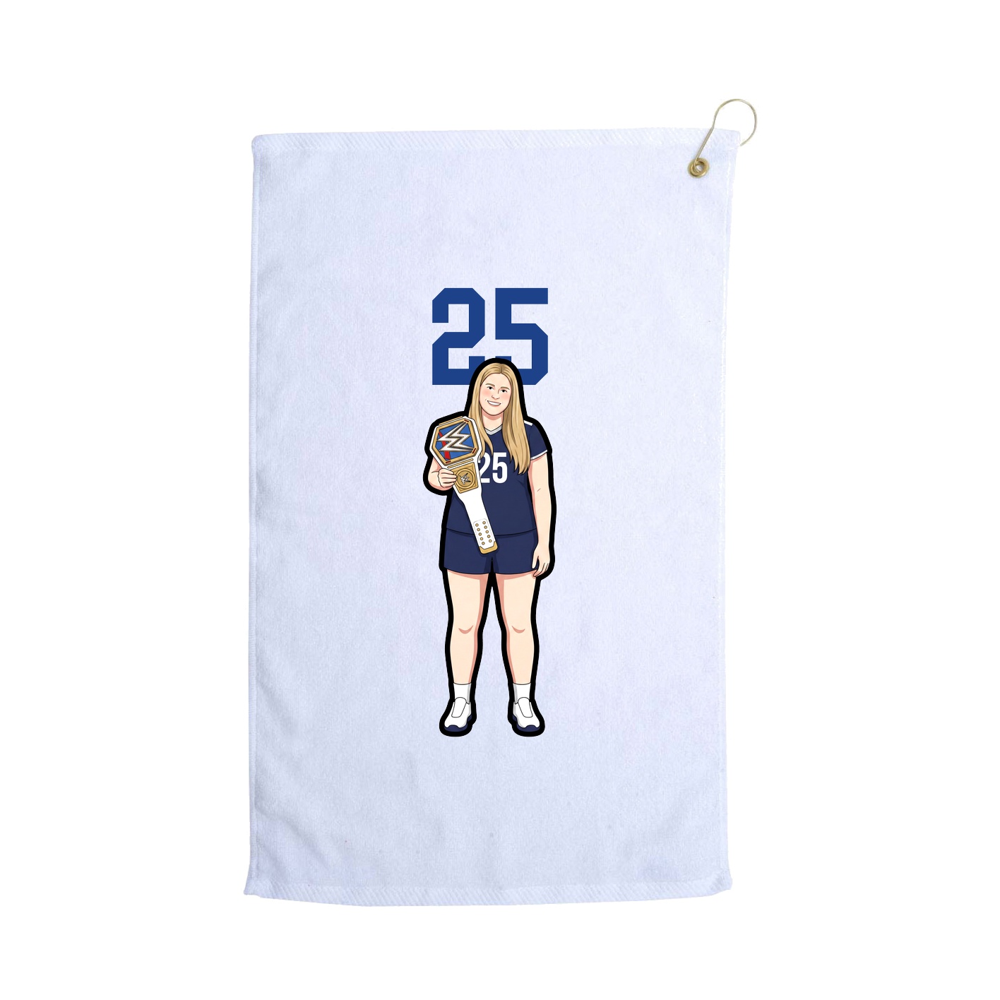 Golf Towel — Number Top in White