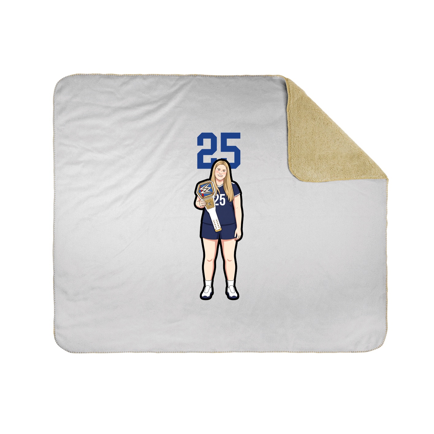 Throw Blanket — Number Top in White
