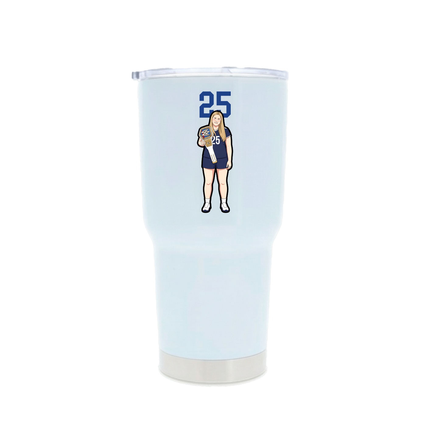 30oz Stainless Steel Tumbler — Number Top in White