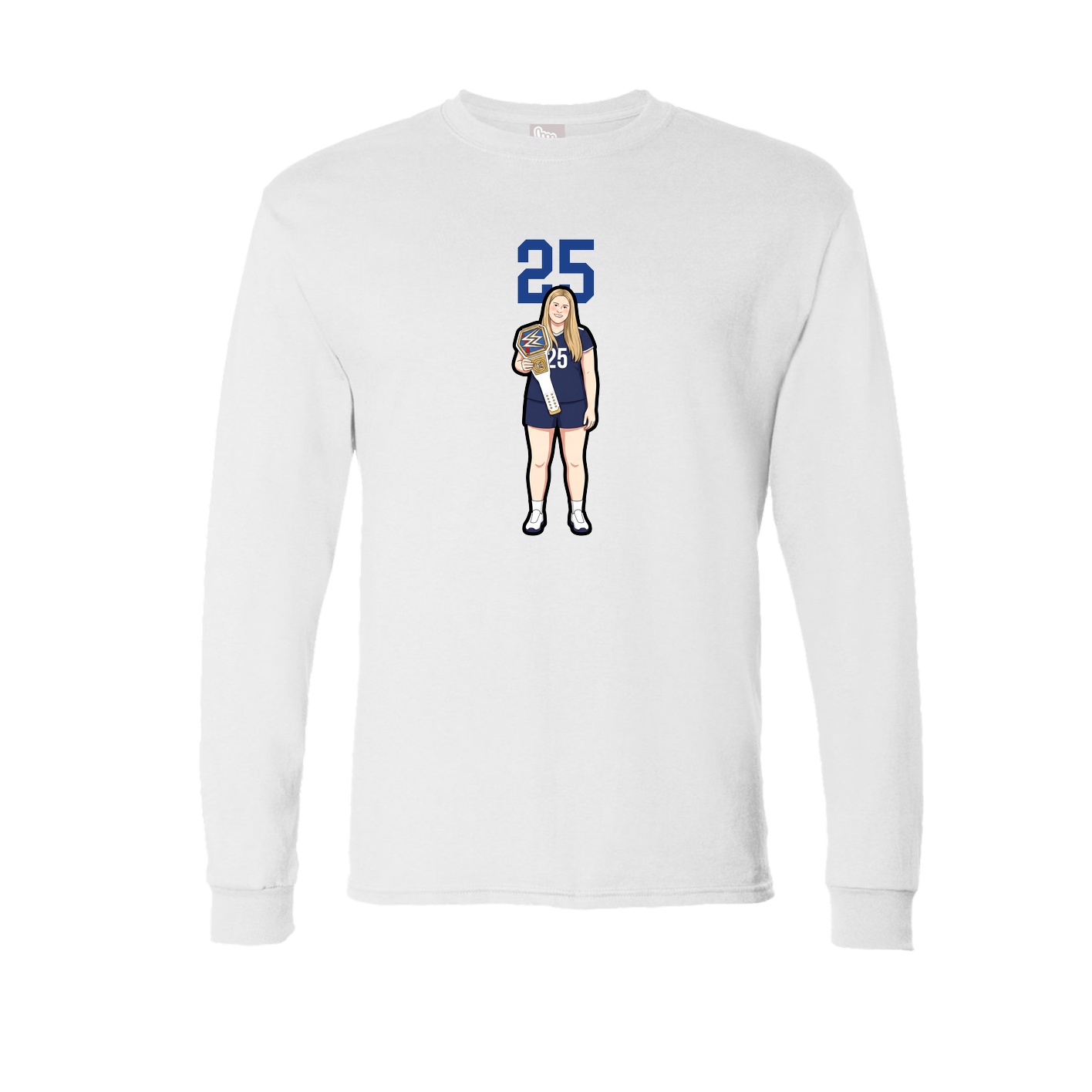 Long Sleeve Tee — Number Top in White