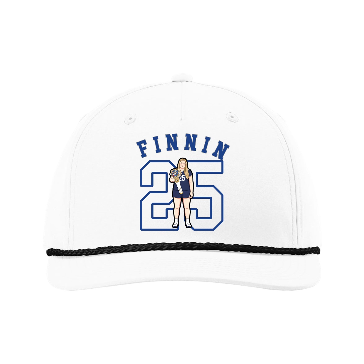 Five-Panel Classic Rope Cap — Shirsey Arch in White