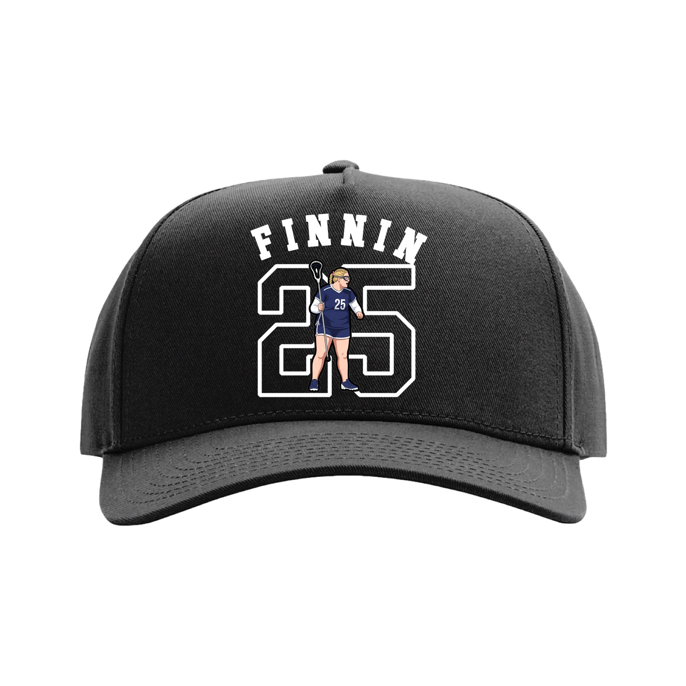 Full Fabric Five-Panel Champ Cap — Shirsey Arch in Black