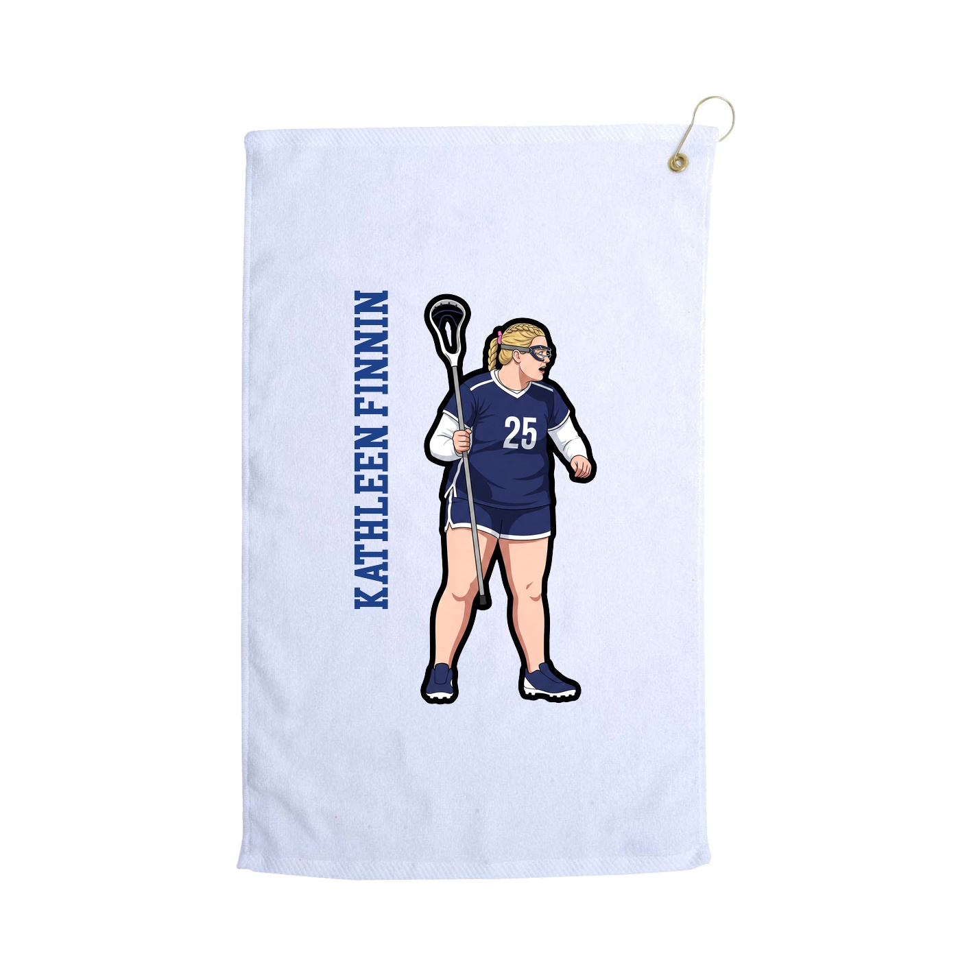 Golf Towel — Name Vertical in White