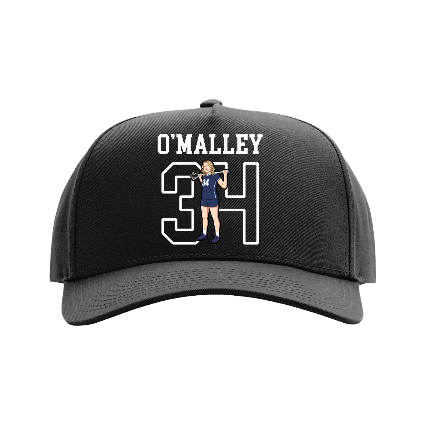 Full Fabric Five-Panel Champ Cap — Shirsey in Black